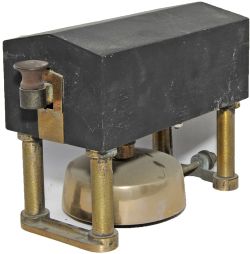 L&NWR `Tombstone` Block Bell with Tapper with the `box` part measuring 7½" x 3¾". Good condition