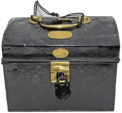 GCR metal Driver`s Lunch Box bearing an oval brass Makers Plate `Dobson, Grimsby` and plated `
