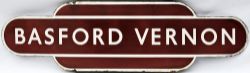 Totem BR(M) BASFORD VERNON, H/F. Ex Midland Railway station on the Nottingham to Mansfield route,