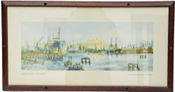 Carriage Print `Immingham Docks` by Frank Mason from the LNER series. In an original type frame.