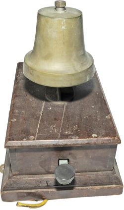 GWR Mahogany cased Block Bell with a church bell.  In original condition.