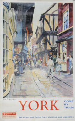 Poster British Rail `York - The Shambles` by A. Carr Linford D/R size. Classic view of this