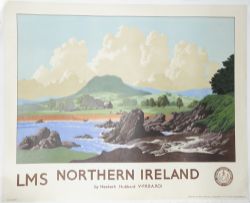 Poster LMS `Northern Ireland` by Hesketh Hubbard 1944, Q/R size. View of Cushendall in County