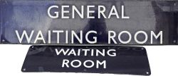 LNER enamel Sign GENERAL WAITING ROOM 28" x 7". Some repair work carried out on this unusual sign.