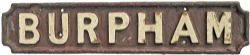 LBSCR C/I Sign BURPHAM measuring 16" x 3¼", scalloped corners, in original condition and similar