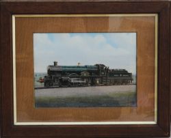 Original Oil Painting on board of GWR 4-4-2 number 40 NORTH STAR by F Moore. In original frame