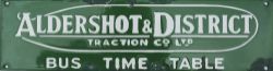 Aldershot & District Traction Co Ltd enamel Bus Timetable Header, 12½" x 3¼", white on green. Some