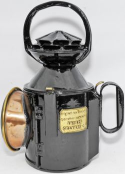 GNR double pie-crust Handlamp brass plated `Great Northern Railway THORPE CULVERT 3`. Complete