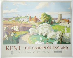Poster BR(S) `Kent - The Garden Of England` by Frank Sherwin, Q/R size. View across hop fields and