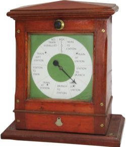Tyers mahogany cased Train Describer Receiving Instrument with single dial face split into 10
