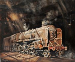 Original Oil Painting `9F On Shed` by Joe Townend (GRA), 24" x 20" unframed on stretcher. Depicts