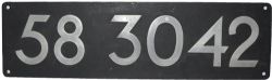 German Cabside Numberplate 58 3042. Ex 2-10-0 heavy freight Prussian G12 Locomotive, originally KPEV