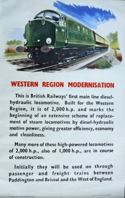 Poster, `Western Region Modernisation - D600 - 2000hp` by A N Wolstenholme double royal size 40" x