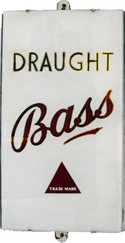 Brewery Advertising  Slate Sign, `Draught Bass`, gold shaded lettering on a white ground, 19" x