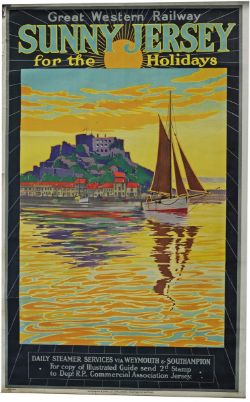 Poster, Great Western Railway `Sunny Jersey For The Holidays` anon dated 1924, double royal size 40"