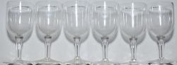 GWR Hotels Sherry Glasses, qty 6 each being 4" tall and 2" in diameter. Each has the GWR Hotels