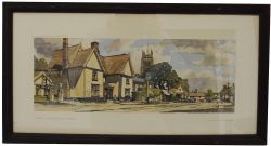 Carriage Print `Laxfield, Suffolk` by Fred W Baldwin from the LNER post-war series, approx 1947. A