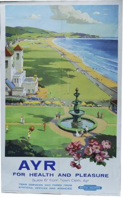 Poster, BR(Sc) `Ayr - For Health and Pleasure` by Frank Sherwin, double royal size 40" x 25".