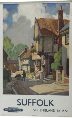 Poster BR `Suffolk - Coddenham` by L.R. Squirrell, double royal size 40" x 25". A quaint and