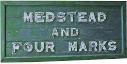 L&SWR wooden Running - In - Board MEDSTEAD & FOUR MARKS. Measures 27½" x 59". In good, undamaged