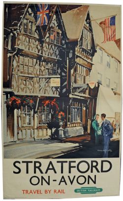 Poster, BR(W) `Stratford-On-Avon` by Claude Buckle, double royal size 40" x 25". Depicts Harvard