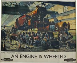 Poster BR `An Engine is Wheeled` by Cuneo, quad royal size 40" x 50". Published by the Railway