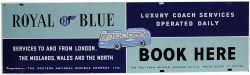 Enamel Advertising Sign `Royal Blue Luxury Coach Service Operated Daily - Services to London, the