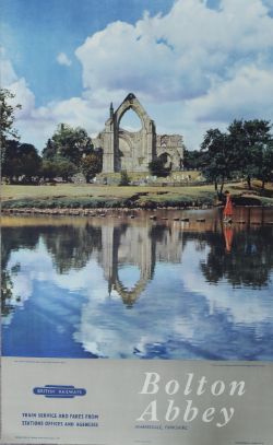 Poster BR(NE) `Bolton Abbey - Wharfedale Yorkshire` from a photograph by Kersting, double royal size