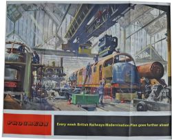 Poster, BR `Progress` by Terence Cuneo, quad royal size 50" x 40". An image of a Warship Class