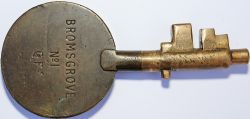 Brass Annetts Key BROMSGROVE No 1 GF. Famous location south of the station at the foot of the Lickey