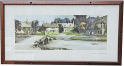 Carriage Print, `Bourton-On-The-Water, Gloucestershire` by Claude Buckle. In an original glazed