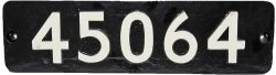 Smokebox Numberplate 45064. Ex Stanier Black 5 locomotive built by the Vulcan Foundry under works