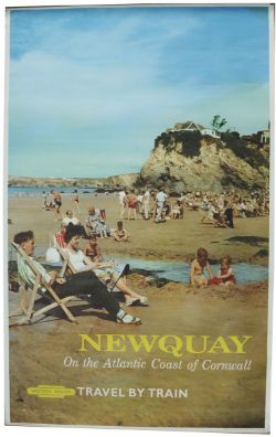 Poster BR Photographic style `Newquay On The Atlantic Coast of Cornwall`, double royal size 40" x