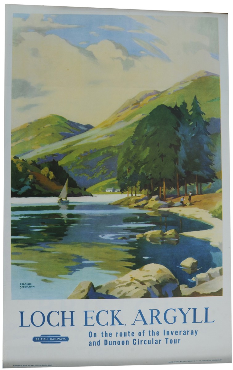 Poster British Railways `Loch Eck Argyll - On The Route Of The Inveraray and Dunoon Circular Tour`