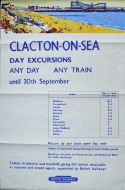 Timetable Posters, qty 4 comprising: `Excursions London via Marks Tey` with top image by Blake,