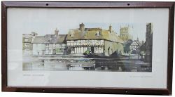 Carriage Print, `Tewkesbury - Gloucestershire`` by Claude Buckle. In an original glazed frame. In