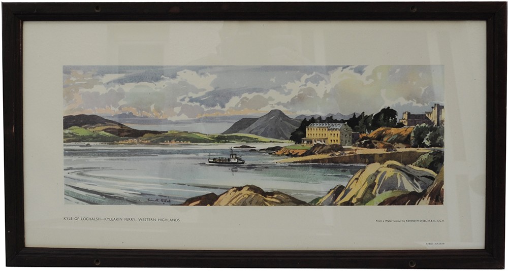 Carriage Print `Kyle Of Lochalsh - Kyleakin Ferry Western Highlands` by Kenneth Steel RBA SGA from