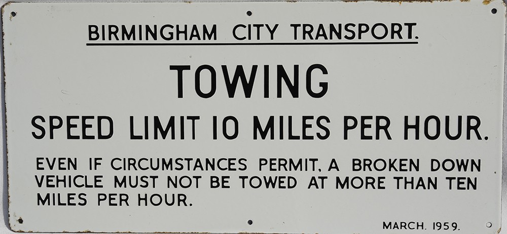 Birmingham City Transport enamel Notices, qty 3 comprising:-  Roller Shutter Gates, six paragraphs