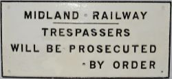 Midland Railway cast iron, short trespass Notice from Donisthorpe station on the Ashby and