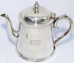 GER Silver Plate Coffee Pot. GER Bat Wing Crest and also engraved LNER RCGE. Good condition.