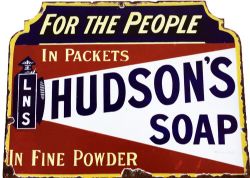 Enamel Advertising Sign `Hudsons Soap - For The People - In Packets - In Fine Powder` Typical