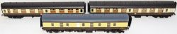 O Gauge Carriages, qty 3 stunning BR Western Region chocolate & cream boxed examples. Supplied by `