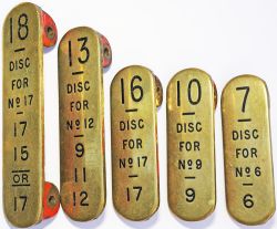 GWR brass Signal Box Lever Plates, qty 5. Fairly standard descriptions but what makes them