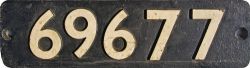 Smokebox Numberplate 69677. Ex GER 0-6-2T N7 Class Locomotive built Gorton Works December 1927 and