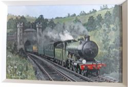 Original Painting `Southern Loco 2039 exits Clayton Tunnel West Sussex` by Paul Twine dated 10/79