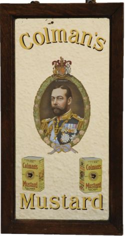 Advertising Mirror `Colman`s Mustard`, 22" x 11½" with a central image of King Edward VII. And