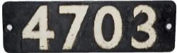 Smokebox Numberplate 4703. Ex Churchward GWR 2-8-0 locomotive, one of only nine in the class,