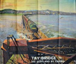 Poster BR `The Tay Bridge - See Scotland by Train` by Terrence Cuneo, quad royal size 40" x 50".