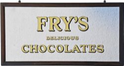 Advertising Mirror `Fry`s Delicious Chocolates`, 35" x 18" in a wooden frame. Gold lettering with