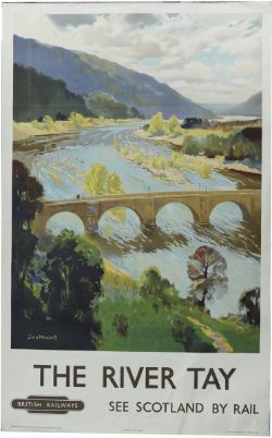 Poster, BR(Sc) `The River Tay - See Scotland by Train` by Jack Merriott, double royal size 40" x